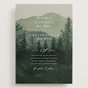 "The Forest" - Wedding Invitations in Jade by Elly - Front