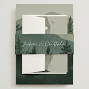 "The Forest" - Wedding Invitations in Jade by Elly - Assembled with Belly Band