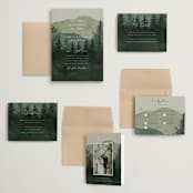"The Forest" - Wedding Invitations in Jade by Elly - Invitation Suite