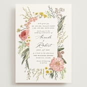 "Organic Florals" - Wedding Invitations in Blush by Susan Moyal - Front