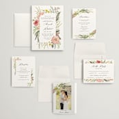 "Organic Florals" - Wedding Invitations in Blush by Susan Moyal - Invitation Suite