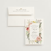 "Organic Florals" - Wedding Invitations in Blush by Susan Moyal - Invitation with Envelope