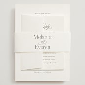 "Pearl" - Wedding Invitations in Chantilly by Jessica Williams - Assembled with Belly Band