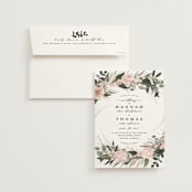 "Ivory Ring" - Wedding Invitations in Blush by Susan Moyal - Invitation with Envelope