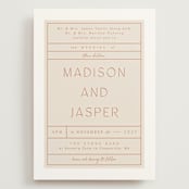 "Modern Ticket" - Wedding Invitations in Rust by Alethea and Ruth - Front
