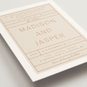 "Modern Ticket" - Wedding Invitations in Rust by Alethea and Ruth - Detail