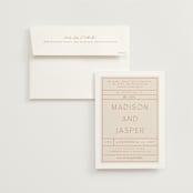 "Modern Ticket" - Wedding Invitations in Rust by Alethea and Ruth - Invitation with Envelope