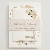 "Felicity" - Wedding Invitations in Pearl by Leah Bisch - Assembled with Belly Band
