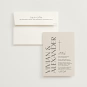 "Ascent" - Wedding Invitations in Ecru by Erica Krystek - Invitation with Envelope