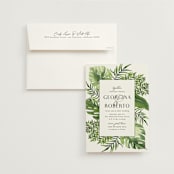 "Tropical Vows" - Wedding Invitations in Jade by Chris Griffith - Invitation with Envelope