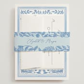 "Porcelain Floral" - Wedding Invitations in Porcelain by Elly - Assembled with Belly Band
