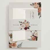 "Boho Chic" - Wedding Invitations in Moonstone by Cass Loh - Assembled with Belly Band