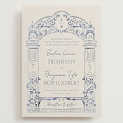 "Pavilion" - Wedding Invitations in Navy by Petra Kern - Front