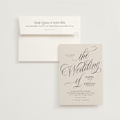 "Mirin" - Wedding Invitations in Linen by Kate Ahn - Invitation with Envelope