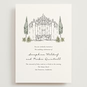 "Hand illustrated Garden Gate" - Wedding Invitations in Forest by Jackie Crawford - Front