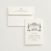"Hand illustrated Garden Gate" - Wedding Invitations in Forest by Jackie Crawford - Invitation with Envelope