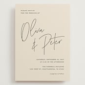 "Signed" - Wedding Invitations in Champagne by JoAnn Jinks - Front