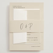 "Signed" - Wedding Invitations in Champagne by JoAnn Jinks - Assembled with Belly Band