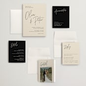 "Signed" - Wedding Invitations in Champagne by JoAnn Jinks - Invitation Suite