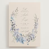 "Wildflower Wreath" - Wedding Invitations in Sky by Grace Kreinbrink - Front