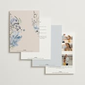 "Wildflower Wreath" - Wedding Invitations in Sky by Grace Kreinbrink - Back of Card Options