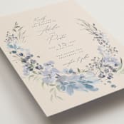 "Wildflower Wreath" - Wedding Invitations in Sky by Grace Kreinbrink - Detail