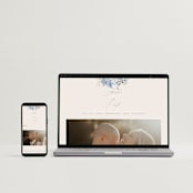 "Wildflower Wreath" - Wedding Invitations in Sky by Grace Kreinbrink - FREE Wedding Website