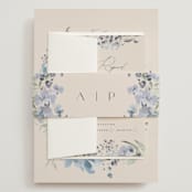 "Wildflower Wreath" - Wedding Invitations in Sky by Grace Kreinbrink - Assembled with Belly Band