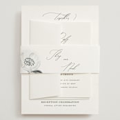 "la noce" - Wedding Invitations in Ink by Design Lotus - Assembled with Belly Band