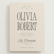 "Riviera" - Wedding Invitations in Linen by Kelly Schmidt - Front