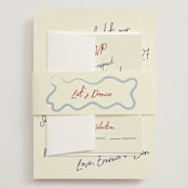 "Handwritten Letter" - Wedding Invitations in Blue Velvet by Helena Vitto - Assembled with Belly Band