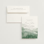 "Over the mountains" - Wedding Invitations in Fern by Helen Halik - Invitation with Envelope