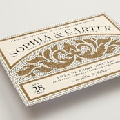 "Floral mosaic" - Wedding Invitations in Sand by GeekInk Design - Detail
