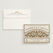 "Floral mosaic" - Wedding Invitations in Sand by GeekInk Design - Invitation with Envelope