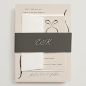 "Bow" - Wedding Invitations in Tuxedo by Corinne Malesic - Assembled with Belly Band