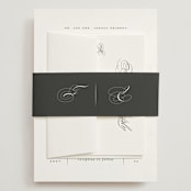 "Vow" - Wedding Invitations in Tuxedo by Leah Bisch - Assembled with Belly Band