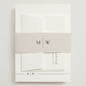 "Align" - Wedding Invitations in Cotton by Jennifer Postorino - Assembled with Belly Band