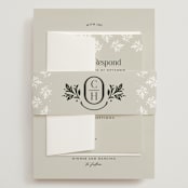 "Litterateur" - Wedding Invitations in Natural by Karen Glenn - Assembled with Belly Band
