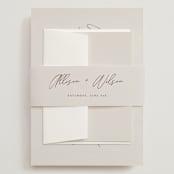 "Love Note" - Wedding Invitations in Ecru by AK Graphics - Assembled with Belly Band