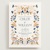 "modern folk" - Wedding Invitations in Blush by GeekInk Design - Front