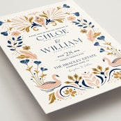 "modern folk" - Wedding Invitations in Blush by GeekInk Design - Detail