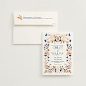 "modern folk" - Wedding Invitations in Blush by GeekInk Design - Invitation with Envelope