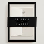 "Cambridge" - Wedding Invitations in Tuxedo by Amy Kross - Assembled with Belly Band