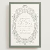 "Ornate sketched frame" - Wedding Invitations in Forest by Jackie Crawford - Front