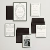 "Ornate sketched frame" - Wedding Invitations in Forest by Jackie Crawford - Invitation Suite