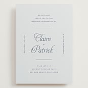 "Modernne" - Wedding Invitations in Powder by Carolyn MacLaren - Front