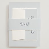 "Modernne" - Wedding Invitations in Powder by Carolyn MacLaren - Assembled with Belly Band
