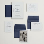 "Modernne" - Wedding Invitations in Powder by Carolyn MacLaren - Invitation Suite