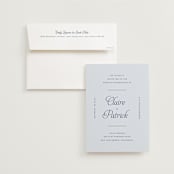 "Modernne" - Wedding Invitations in Powder by Carolyn MacLaren - Invitation with Envelope