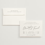 "Beautifully Scripted" - Wedding Invitations in Pearl by Hooray Creative - Invitation with Envelope